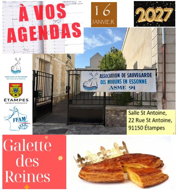 À vos agendas - Vœux du Président et Galette des Reines - 16 janvier 2027 - Salle Saint-Antoine Étampes